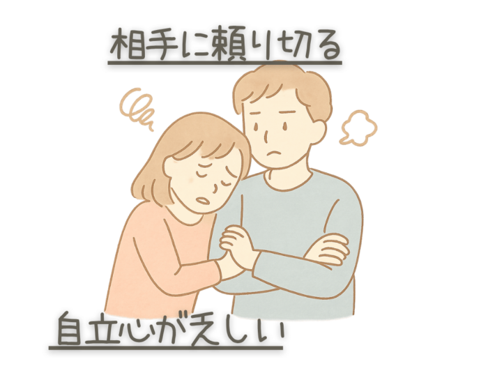 相手に頼り切る　自立心が乏しい